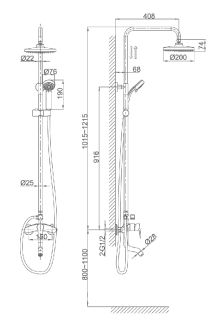 Душевая система DQ Rhein Marx хром DA1393701B07